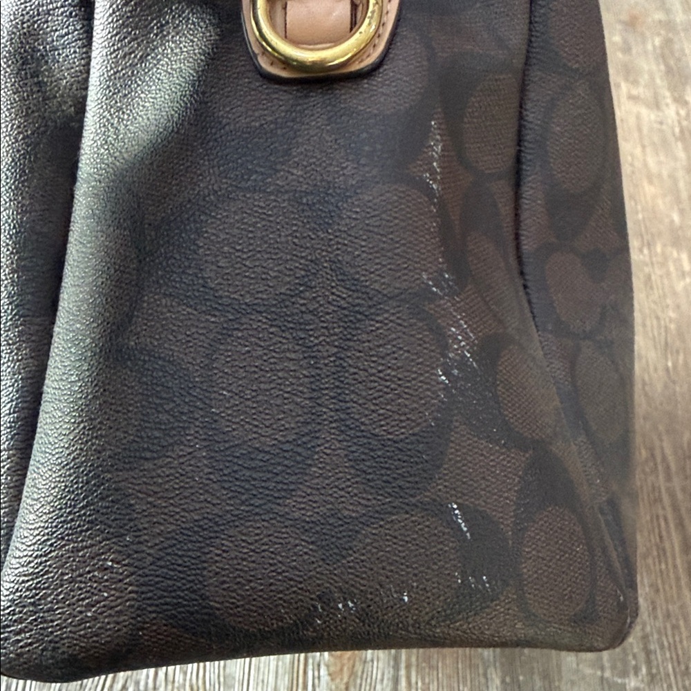 Coach Navy and Red Stripe Satchel Nancy signature - Picture 7 of 10